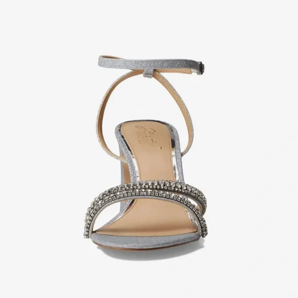Jewel Badgley Mischka Rosa Sandals in Silver Size 10M in Box